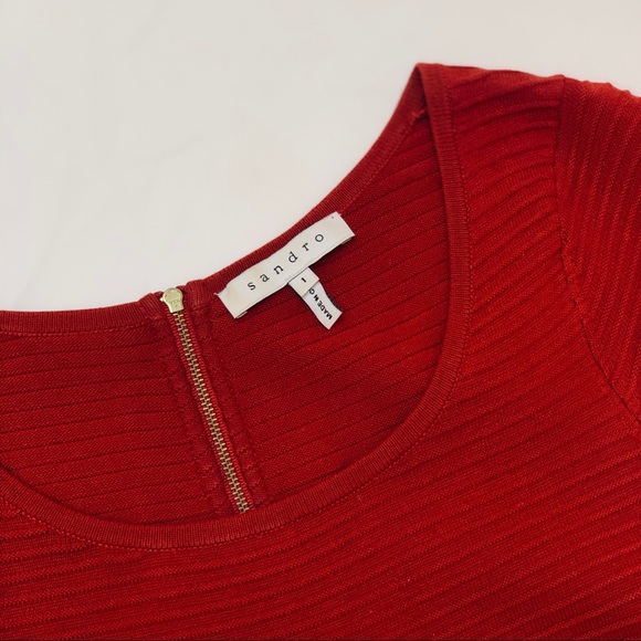 Sandro Deep Red Dress - Picture 3 of 5